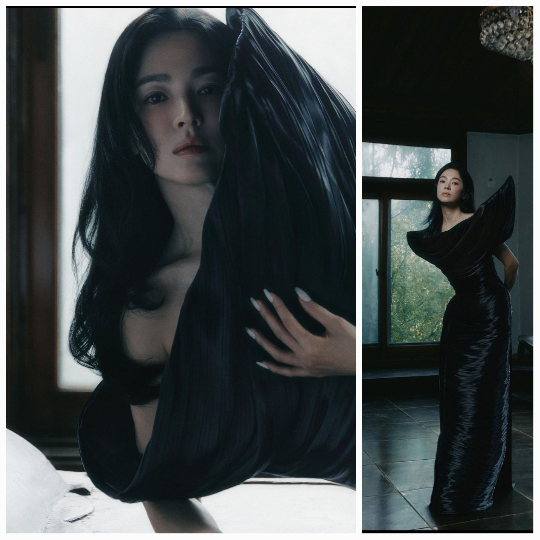 송혜교가 영화 ‘말레피센트’에서 주인공을 맡았던 안젤리나 졸리와 흡사한 모습으로 새로운 이미지의 여신으로 재탄생했다.사진=바자르 제공