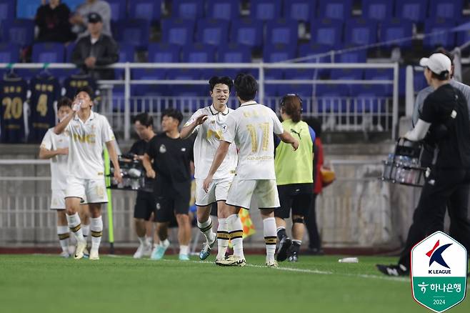 이랜드 득점 후. /사진=한국프로축구연맹 제공