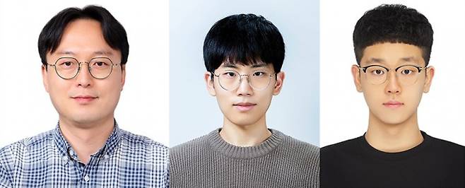 (왼쪽부터) 김승준 GIST 융합기술학제학부 교수, 오정석 박사과정생, 김승주 학부생. GIST 제공.