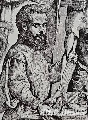 작가미상, 안드레아스 베살리우스, 1543, 목판화