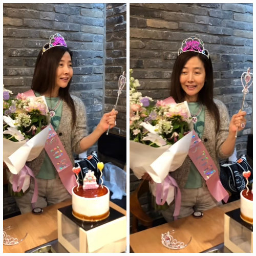 강수지가 미스코리아급 생일파티를 치루었다. 사진=강수지 SNS