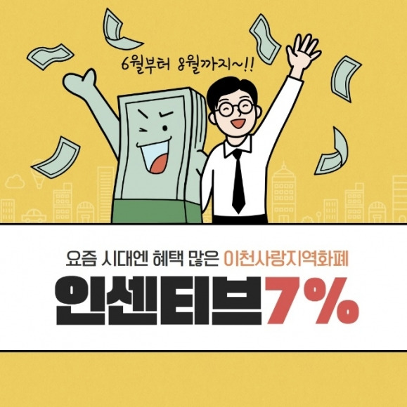 이천시는 이천사랑지역화폐 인센티브 할인율을 6월부터 8월 말까지 6%에서 7%로 한시 상향한다. 이천시 제공