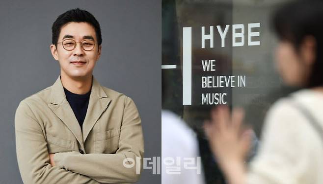 박지원 하이브 대표(사진=하이브), 하이브(사진=뉴스1)