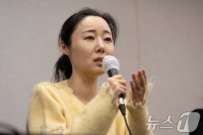 민희진 어도어 대표가 31일 오후 서울 중구 프레스센터에서 어도어 임시주주총회 관련 기자회견을 하고 있다. (공동취재) 2024.5.31/뉴스1 ⓒ News1 이재명 기자