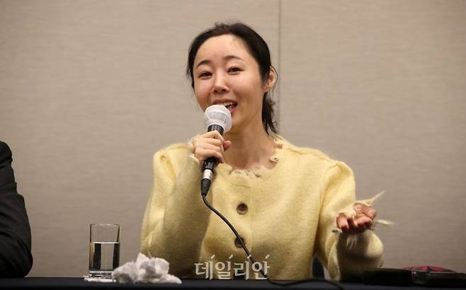 어도어 민희진 대표가 지난 5월 31일 오후 서울 중구 프레스센터에서 어도어 임시주주총회 관련 긴급 기자회견에서 입장을 표명하고 있다. ⓒ데일리안 방규현 기자