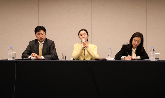 ADOR CEO Min Hee-jin at Friday's press conference [JOINT PRESS CORPS]