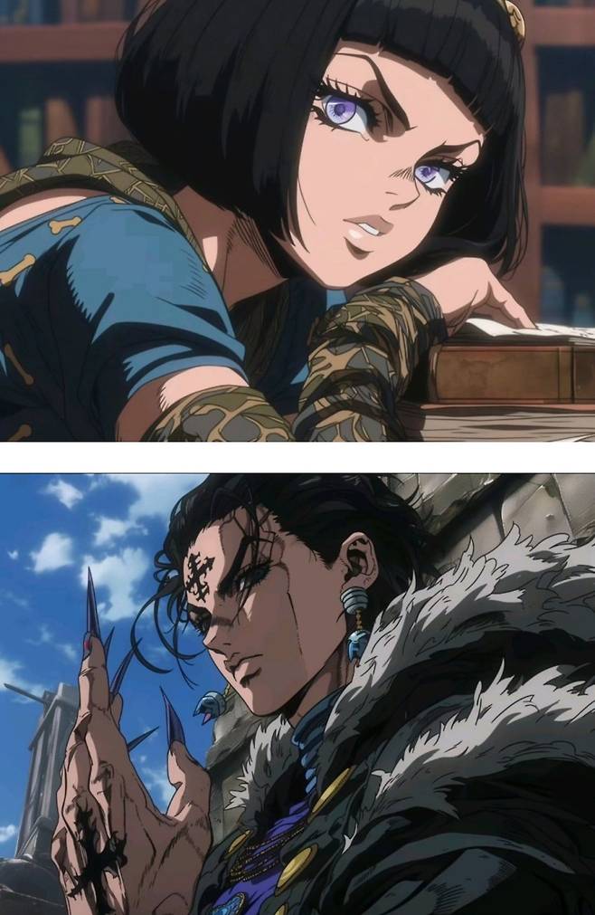 ai가 그린 죠죠스타일의 헌터x헌터 캐릭터들jpg