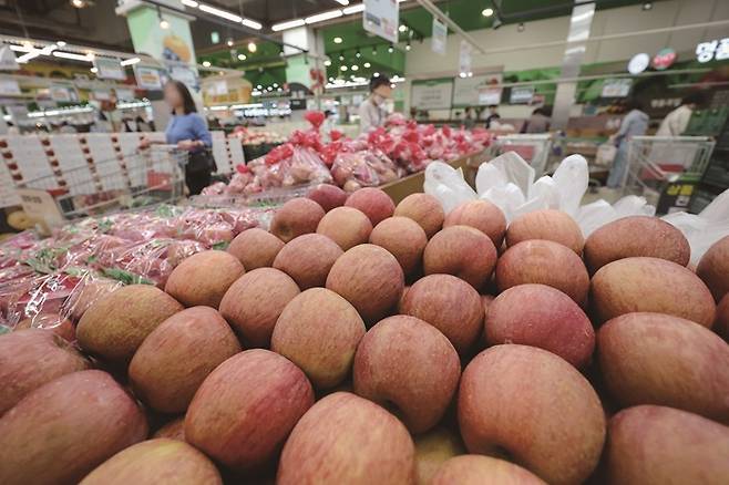 사과가 금값이 된 이유는 중간마진이 과도하게 붙어서다.[사진=뉴시스]