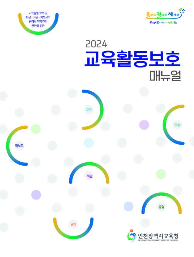 ▲인천시교육청이 제작·보급한 '2024 교육활동 보호 매뉴얼'. ⓒ인천광역시교육청
