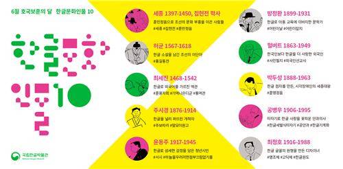 '한글보훈인물' [국립한글박물관 제공. 재판매 및 DB 금지]