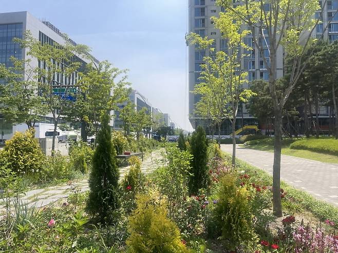 마곡나루역 녹지 조성 공간 모습. 강서구청 제공