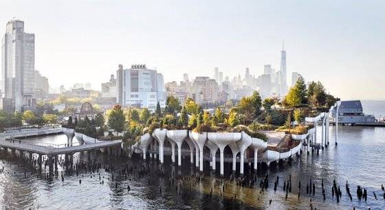 뉴욕 맨해튼 허드슨 강에 있는 인공섬 '리틀 아일랜드'.      사진=토마스 헤더윅 스튜디오