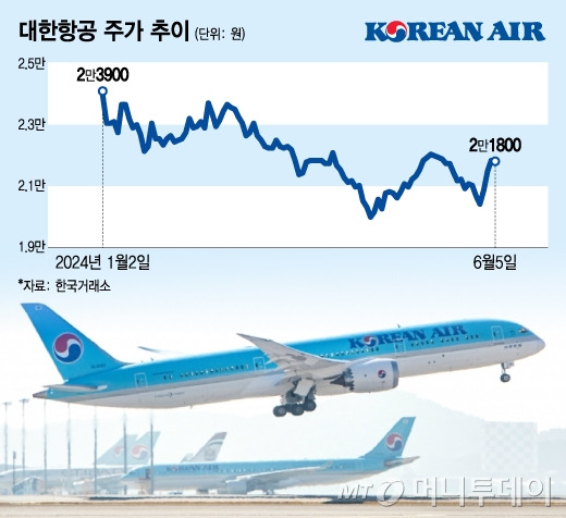 대한항공 주가 추이/그래픽=김지영 디자인 기자