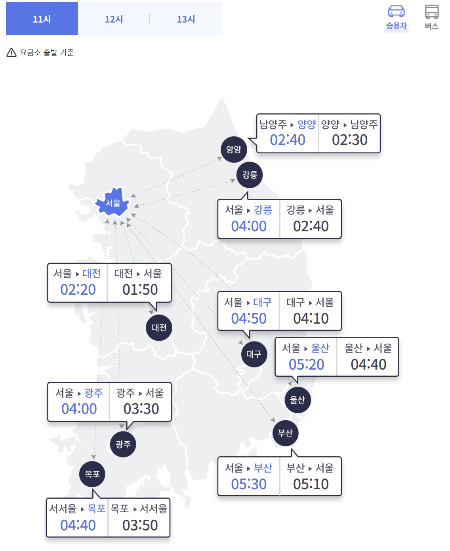 /사진=고속도로 교통정보 홈페이지.