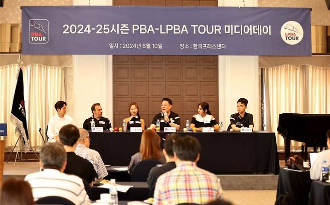 ‘2024-25시즌 PBA·LPBA투어 개막 미디어데이’에 참석한 조재호가 목표와 각오를 밝히고 있다. ⓒ PBA