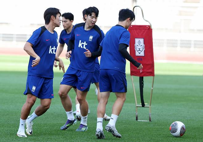 지난 9일 오후 경기도 고양시 고양종합운동장에서 훈련 중인 대한민국 축구 국가대표팀 /사진=뉴시스