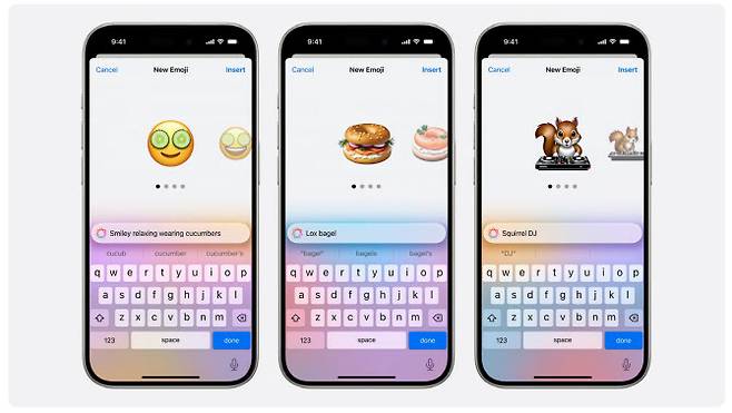 애플이 AI를 활용해 사용자가 직접 이모티콘을 생성할 수 있는 젠모지 기능을 선보였다.(사진=애플)