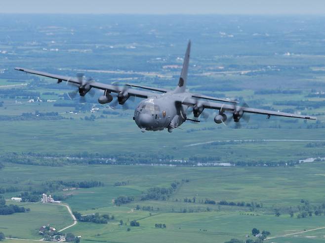 An AC-130J Ghostrider assigned to the 4th Special Operations Squadron, Hurlburt Field, Fla., soars over interior Wisconsin during EAA AirVenture Oshkosh 2021, July 30, 2021. The AC-130J is part of a gunship legacy flight which paid tribute to Air Force Special Operations Command’s heritage and showcased its newest gunship to the public. (U.S. Air Force photo by Master Sgt.) Christopher Boitz.