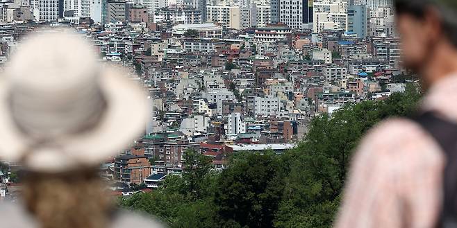 서울 중구 남산에서 바라본 빌라 밀집 지역 모습. /뉴시스