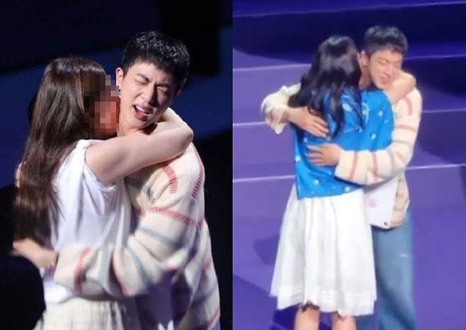 방탄소년단(BTS)의 맏형 진(본명 김석진‧32)이 전역 후 첫 공식 활동으로 1000명의 팬과 포옹을 나누는 자리에서 일부 팬이 진에게 기습 뽀뽀를 한 사실이 알려지면서 성추행 논란이 제기됐다. 일본 내에서는 이 여성이 일본 아미(BTS 팬클럽 명칭)라는 주장이 나왔다. /엑스