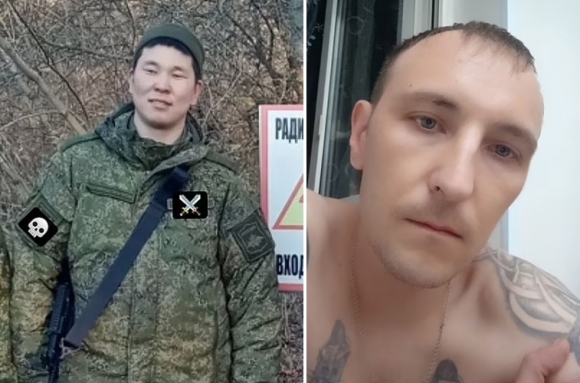 왼쪽부터 러시아 군인 나드비트 다바예프(23)와 부대 사령관인 니콜라이 세넨코(37)
