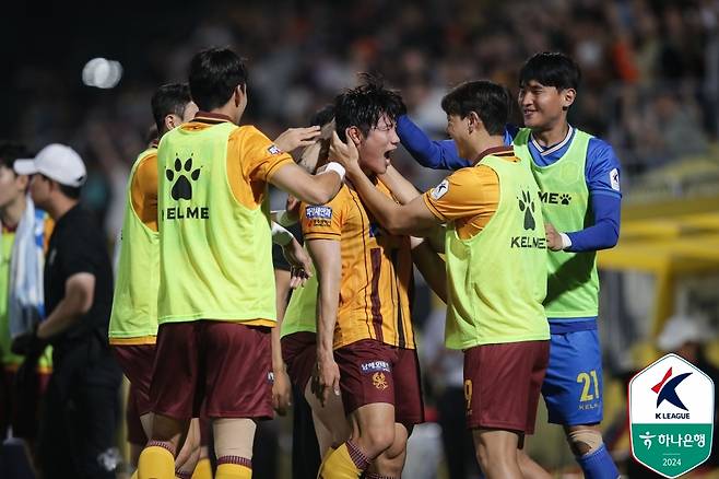 득점 뒤 포효하는 광주 박태준 [한국프로축구연맹 제공. 재판매 및 DB 금지]