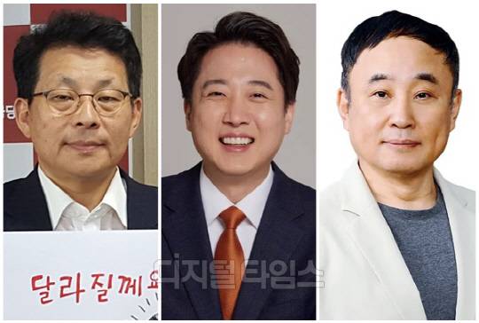 (왼쪽부터) 차명진 전 국회의원, 이준석 개혁신당 의원, 개그맨 서승만씨. <디지털타임스 DB>