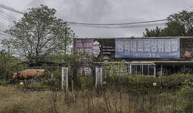 경기 남양주 왕숙지구에서 대토보상(현금 대신 토지로 보상하는 것)위원회 플래카드가 식당이었던 건물에 걸려 있는 모습 [사진 = 연합뉴스]