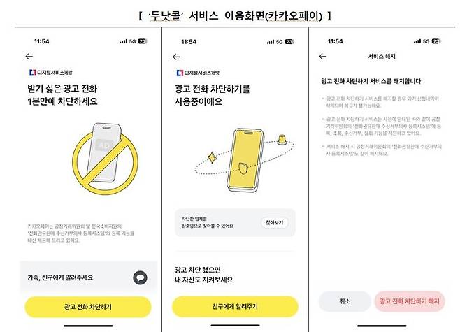 [서울=뉴시스] 한국소비자원(소비자원)은 소비자가 카카오페이 앱을 통해 '전화권유판매 수신거부의사 등록시스템(두낫콜)'을 조회·철회할 수 있도록 기능을 확대한다고 17일 밝혔다. (자료=한국소비자원 제공) *재판매 및 DB 금지