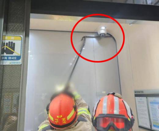 지난 16일 경기 김포시 장기동 한 아파트에 뱀이 나타나 소방 당국이 포획하는 모습. (김포소방서 제공) YTN뉴스 방송화면 캡처