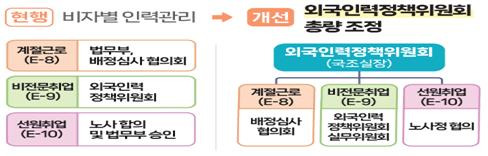 비전문 외국인력의 통합적 총량 관리 체계 구축  [국무총리비서실·국무조정실 제공]