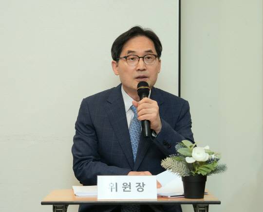 한기정 공정거래위원장이 지난 21일 부산 한 음식점에서 기자간담회를 진행하고 있다. [공정위 제공]