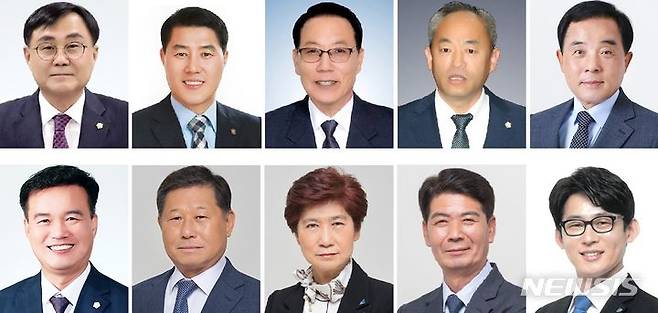 위 왼쪽부터 정읍시의회 박일 의원, 정상철 의원, 최재기 의원, 김석환 의원, 오명제 의원, 아래 왼쪽부터 고창군의회 조민규 의원, 차남준 의원, 이선덕 의원, 박성만 의원, 임종훈 의원. *재판매 및 DB 금지