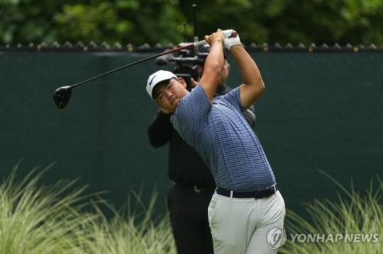 김주형의 트래블러스 챔피언십 경기 모습