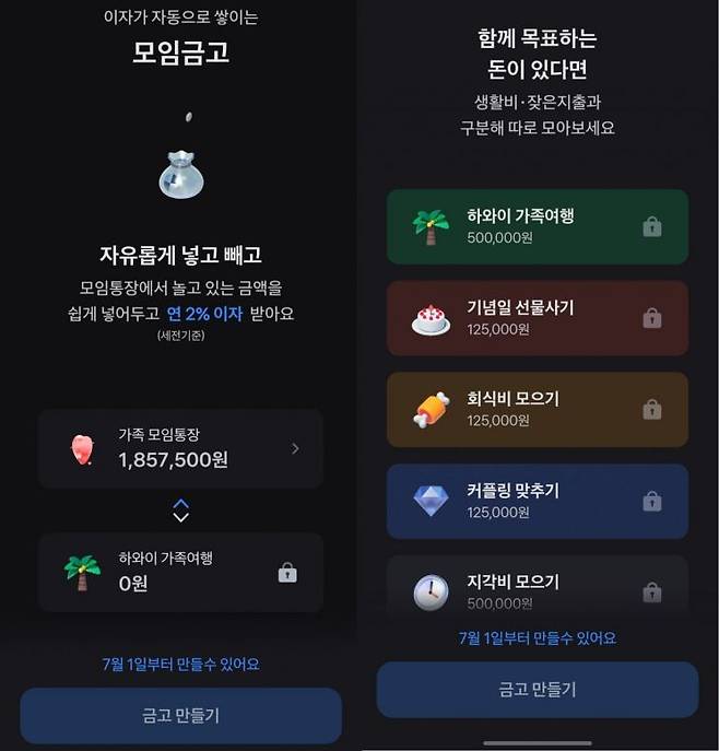 토스 애플리케이션(앱) 내에서 공지된 토스뱅크 모임금고 상품 설명. [사진=토스 앱 갈무리]