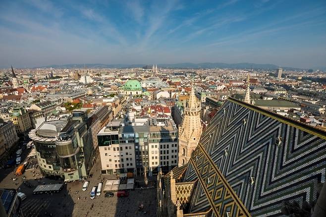오스트리아 수도 빈 시내 전경 사진. 게티이미지뱅크
