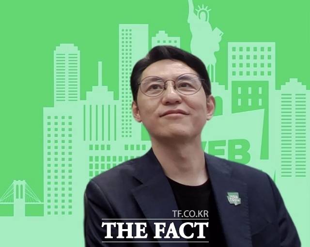 김준구 웹툰 엔터테인먼트 대표는 최근 100주년을 맞이한 디즈니처럼 오랜 시간 사랑 받는 콘텐츠 기업이 되겠다는 포부를 밝혔다. /네이버웹툰 온라인 기자간담회 화면 캡처