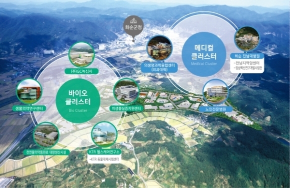 화순군 국가첨단전략산업 바이오 특화단지 사업계획도. 화순군