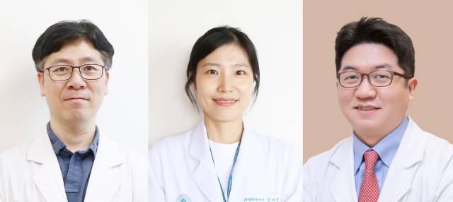 정기석(왼쪽부터) 서울아산병원 의공학연구소 교수, 정다정 박사, 성형외과 최종우 교수. 사진 제공=서울아산병원