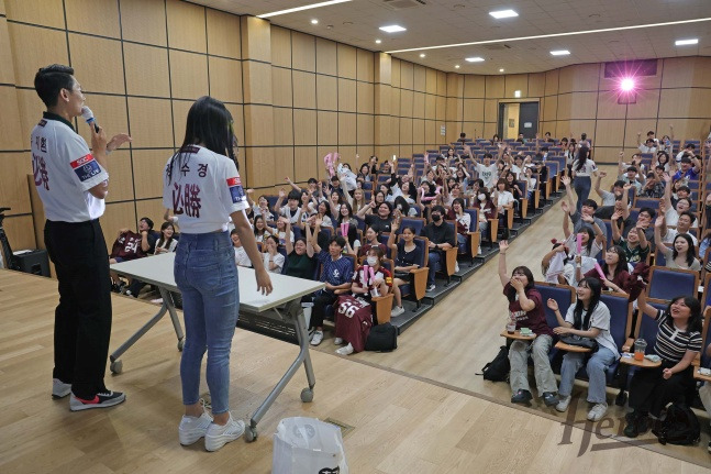 28일 서울 가톨릭대에서 열린 히어로즈 야구특강 풍경. /사진=키움 히어로즈 제공