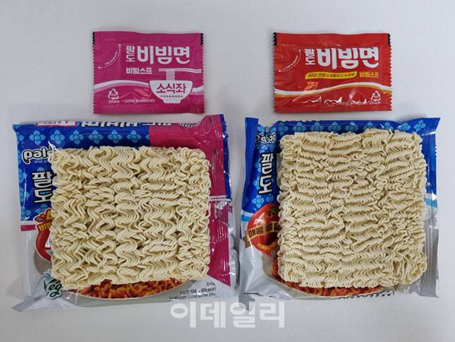 (좌) 소식좌 비빔면 (우) 정사이즈 비빔면 (사진=한전진 기자)