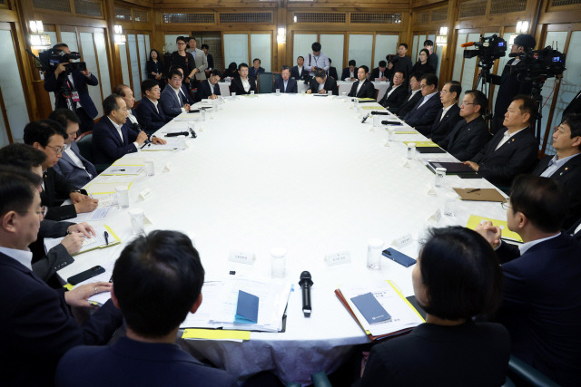 ▲ 국민의힘 추경호 원내대표가 30일 오전 서울시 종로구 삼청동 총리공관에서 열린 고위당정협의회에서 인사말을 하고 있다. 연합뉴스