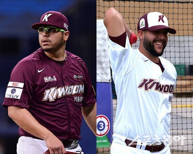 키움 후라도(왼쪽)와 헤이수스. 사진｜스포츠동아 DB·키움 히어로즈