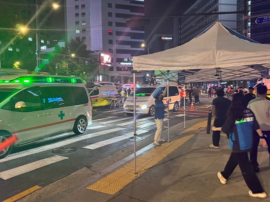 대형 교통사고로 사상자 13명이 발생한 서울 시청역 앞 교차로. 사진=채널A