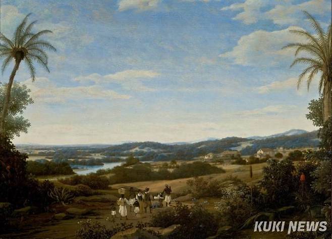 프란스 포스트, 개미핥기가 있는 풍경, 1660년경, 패널에 유채, 58 x 80.5 x 1.5cm, 상파울루 미술관