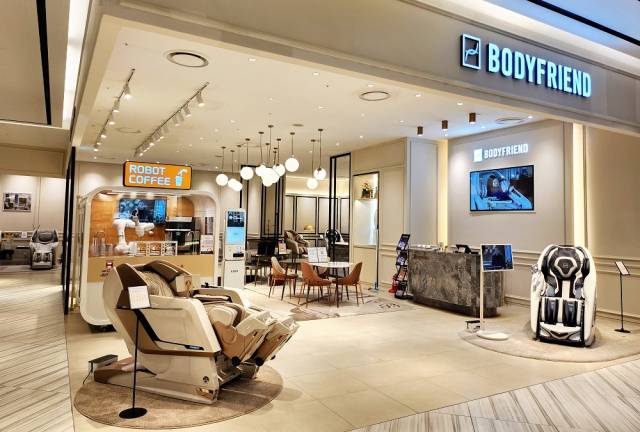 ‘닥터프레소’가 설치된 바디프랜드 부산 신세계 센텀시티몰 라운지. 사진제공=바디프랜드