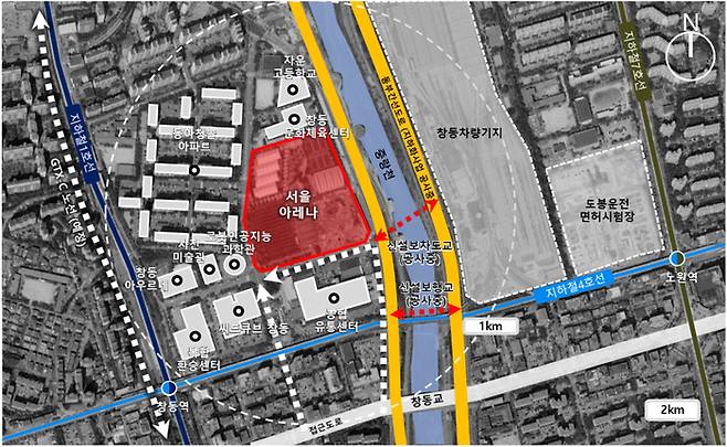 서울 도봉구 창동역 인근에 들어설 ‘서울아레나’ 위치. 서울시 제공