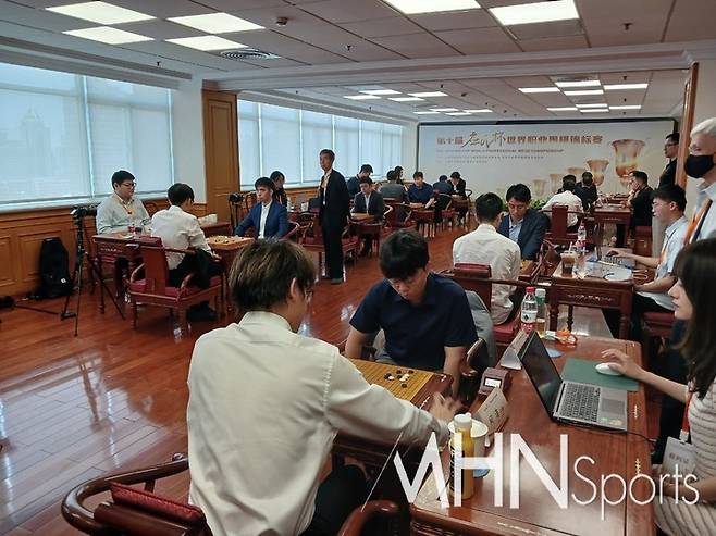16강전 대국장 전경(상하이에서 엄민용 선임기자)