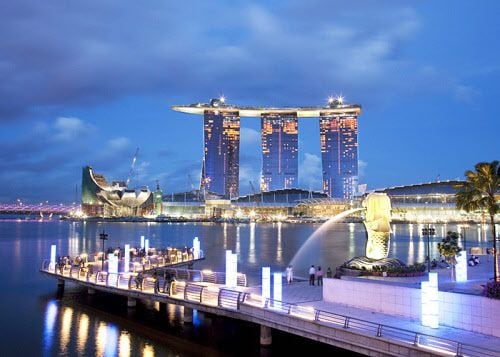 쌍용건설이 시공한 싱가포르 마리나베이 샌즈 호텔 전경. /쌍용건설 제공