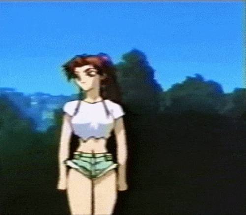 애니메이션에서의 사복 모습.